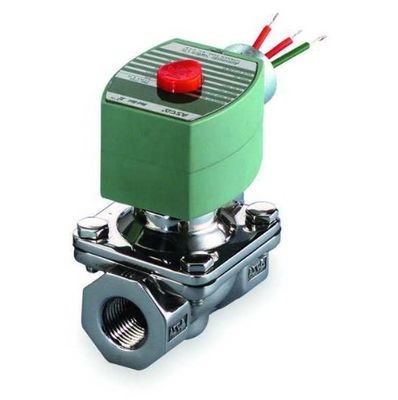 ASCO 8210G056-120/60 Brass Body Pilot Operated General Service Solenoid Valve 1-1/2'' Pipe Size, 2-Way Normally Closed,