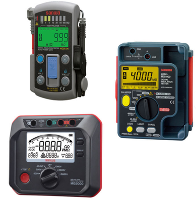 Digital Mid-Range Megohmmeter Electrical Insulation Resistance Tester SANWA HG561/MG1000/MG5000 Handheld Series LCD Display