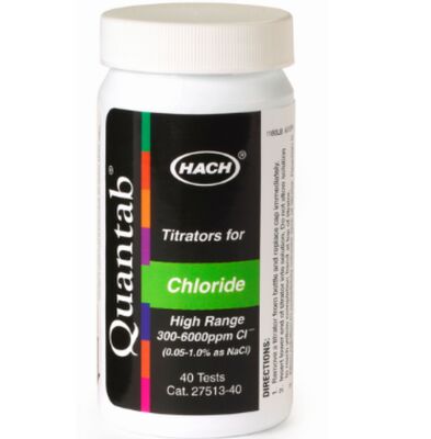 Paski testowe hach ​​Chloride QuanTab, 30–600 mg/L, numer produktu: 2744940