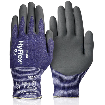 Ansell HyFlex 11729070   Black High Performance Polyethylene，Gloves Size 7 