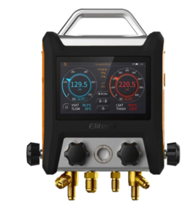 Elitech MS-4000 4-Way Smart Digital Manifold Gauge with 5" Touch Screen and 1-Year Warranty