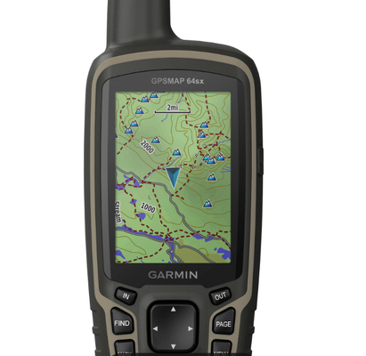 Garmin GPSMAP 64x Handheld GPS with 16 Hours Battery Life Quad Helix Antenna and TopoActive Maps