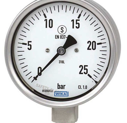Wika Bourdon Tube Pressure Gauges Models 233.53, 232.53 Seria ze stali nierdzewnej